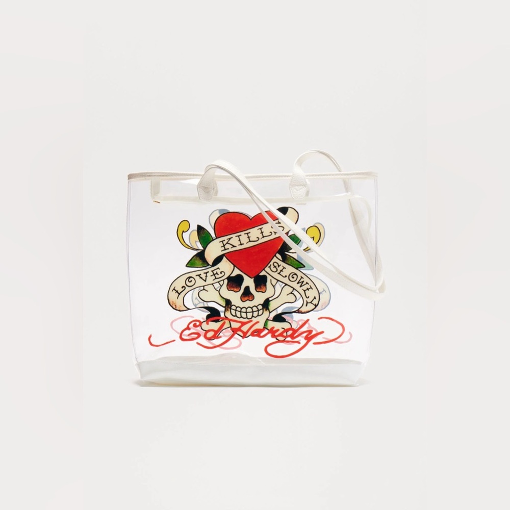 Ed Hardy Love Kills Slowly Clear Tote Bag